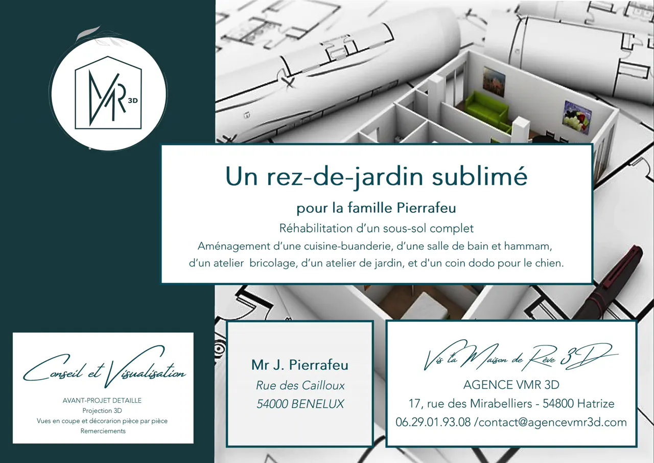 Aperçu de l'aménagement du sous-sol en rez-de-jardin